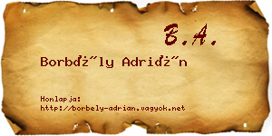 Borbély Adrián névjegykártya